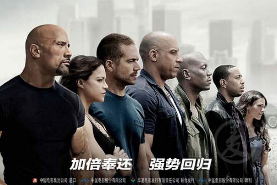 Poster of Furious 7 (Xinhuanet file photo)