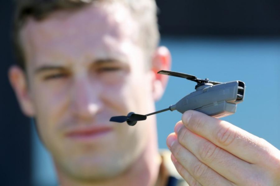 The smallest Unmanned Aircraft System (UAS) on earth is displayed in Australia recently. (Photo source: People.com.cn)