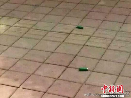 Bullet shells found at the scene of the shooting in Cangzhou city, Hebei province on Saturday. [Photo/chinanews.com]