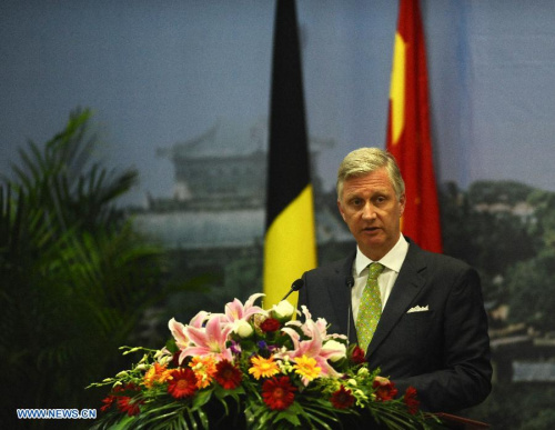 King Philippe of Belgium delivers a speech at Wuhan University in Wuhan, capital city of central China's Hubei Province, June 22, 2015. (Photo: Xinhua/Dan Hang)