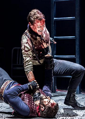 Scenes from Of Mice and Men and Coriolanus. They are among the 10 shows of Britain's NT Live screening in Beijing and Shanghai through September. Photo/China Daily