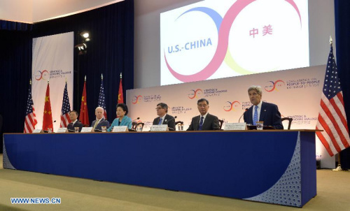 High-level officials attend the seventh China-U.S. Strategic and Economic Dialogue (S&ED) and the sixth China-U.S. High-Level Consultation on People-to-People Exchange (CPE) in Washington D.C., the United States, June 23, 2015. (Photo: Xinhua/Yin Bogu)