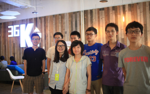 Some leaders of the 12 teams incubated at Space 36Kr between May and August last year. Eleven teams secured their first investment at Space 36Kr, totaling 50 million yuan. (Photo provided to chinadaily.com.cn)