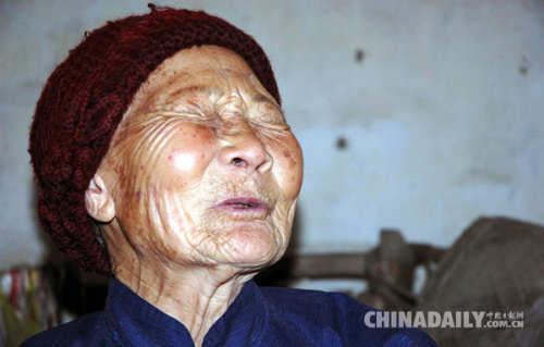 Zhou Fenying before she died. (Photo by Jiang Weixun provided to chinadaily.com.cn)