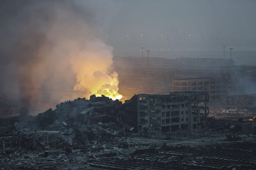 Residents that lived near the Tianjin Port blast site were forced to leave their homes because of toxic fumes. (Jia Guorong/For China Daily)