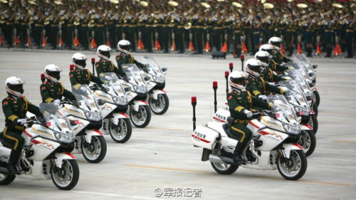 Established for just a year, Chinese armed police motorcycle guard formation will make its debut on the V-Day Parade that will be held on Sep. 3 in Beijing. Let's have a look at of a group of training photos of the formation.(Photo/81.cn)