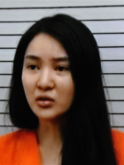 A screenshot from CCTV shows Guo Meimei in custody in Beijing last year.  