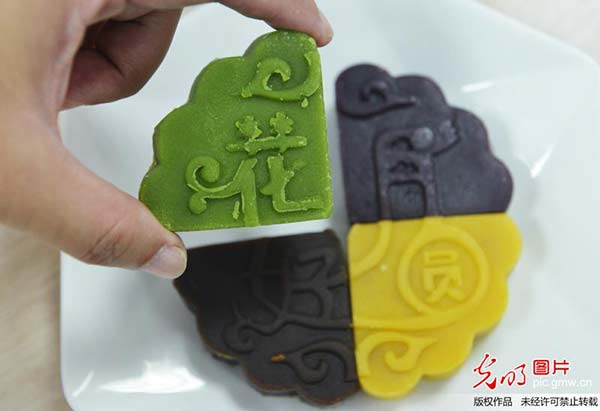 A 3D-printed mooncake by Hangzhou Printing Technology Co, Ltd. (Photo/gmw.cn)