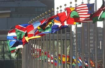 National flags of the UN member states flap in the wind along the 1st Avenue of New York. (File photo)