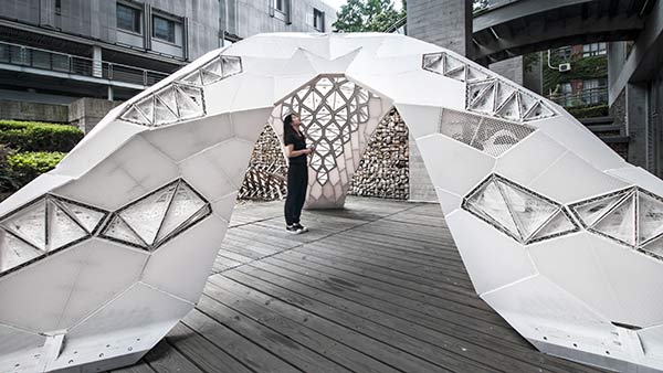 The 3D printed architectural structure VULCAN at Parkview Green. (Photo provided to chinadaily.com.cn)