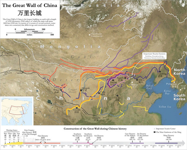 The Great Wall on the map (File Photo)