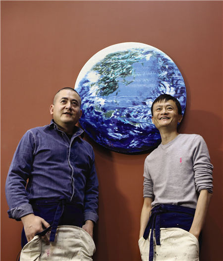 Zeng Fanzhi and Jack Ma co-created an oil painting, titled Paradise, which sold at Sotheby's for $5.4 million in Hong Kong on Oct 4. Photo provided to China Daily