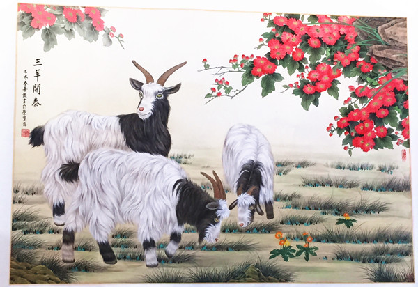 A painting on display at the opening of the exhibition at the Cultural Palace of Nationalities in Beijing. (Photo/chinadaily.com.cn)