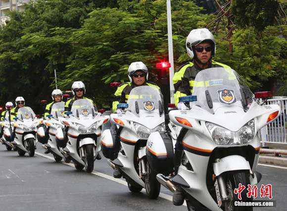 Tourism police in Sanya, Hainan province. 