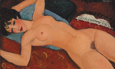 Modigliani's Nu Couche or Reclining Nude, painted in 1917-18 (Photo/The Beijing News)