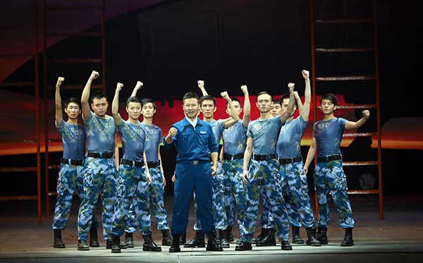 The opera Dream High in Aerospace, staged by the performing-arts company of the People's Liberation Army Air Force, sheds new light on the lives of test pilots. Photo provided to China Daily