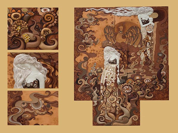 The boom of public art during China's urbanization has re-ignited artists' interest in creating frescoes. Photo provided to China Daily