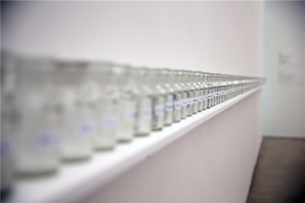 We Are All Water is one of the nine works by Yoko Ono in the show Golden Ladders. PhotoChina Daily/Jiang Dong)