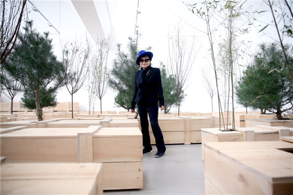 Conceptual artist and singer Yoko Ono in Beijing. ��Photo by Jiang Dong/China Daily��