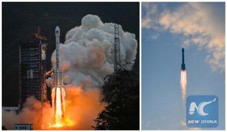 A Long March-3B rocket carrying a new-generation Beidou satellite lifts off from the Xichang Satellite Launch Center in southwest China's Sichuan Province, Sept. 20, 2015. (Photo: Xinhua/Li Xiang)