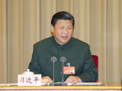 President Xi Jinping, who is also chairman of the Central Military Commission, speaks at a meeting on reforming the armed forces in Beijing.(Photo/Xinhua)