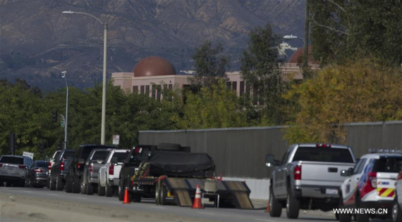Photo taken on Dec. 2, 2015 shows the Inland Regional Center where a shooting occured in San Bernardino City of Southern California, the United States.  (Photo: Xinhua/Yang Lei)