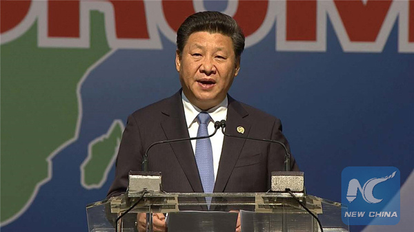 Chinese President Xi Jinpingdelivers a keynote speech at the opening ceremony of the Johannesburg Summit of the Forum on China-Africa Cooperation (FOCAC) on Dec. 4, 2015. (Xinhua)