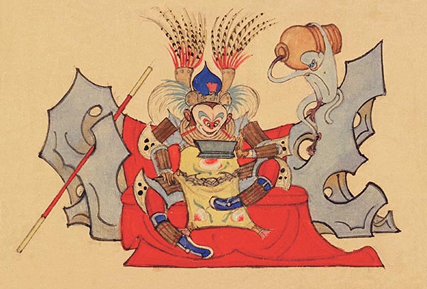 Zhang Guangyu was creative while painting with watercolors, and making illustrations and cartoons, as well as designing animation characters. (Photo provided to China Daily)