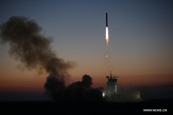 A Long March 2-D rocket carrying the Dark Matter Particle Explorer Satellite blasts off at the Jiuquan Satellite Launch Center in Jiuquan, northwest China's Gansu Province, Dec. 17, 2015. The satellite, nicknamed Wukong after the Monkey King with penetrating eyes in the Chinese classical fiction Pilgrimage to the West, is the country's first space telescope in a fresh search for smoking-gun signals of dark matter, invisible material that scientists say makes up most of the universe's mass. (Photo: Xinhua/Jin Liwang) 