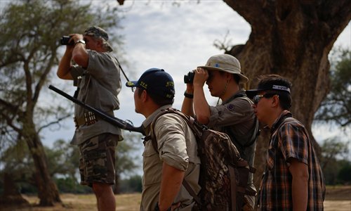BSR volunteers from China patrol in Mana Pools park. (Photo: Courtesy of BSR)