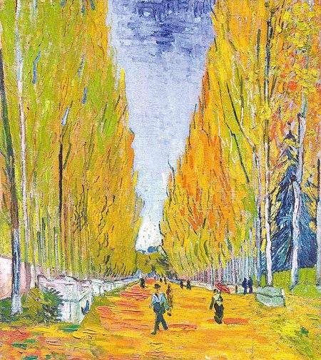 Vincent van Gogh's L'allee des Alyscamps (the alley of Alyscamps) was sold for $66.33 million, taking the top spot. (Photo provided to chinadaily.com.cn)
