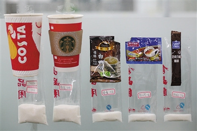 Experiment shows the sugar amount in five samples. (Photo/Beijing News)