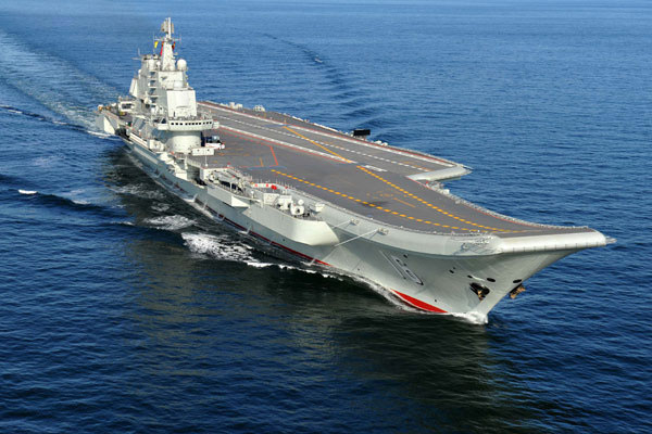 An undated file photo shows China's first aircraft carrier Liaoning. (Photo for chinadaily.com.cn)