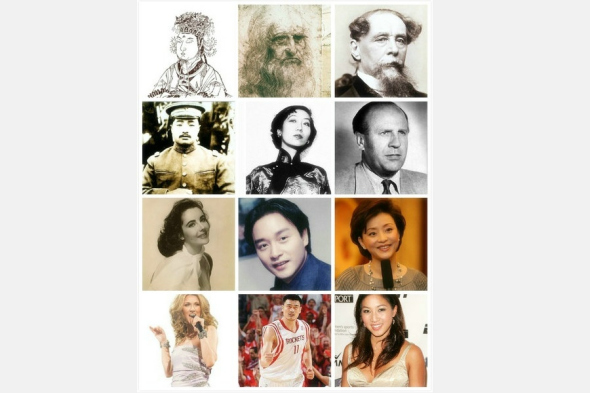 Twelve celebrities born in the Year of the Monkey. (Photo/Xinhua)