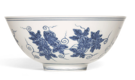 Chenghua blue and white palace bowl from Ming Dynasty (Photo provided to China Daily)