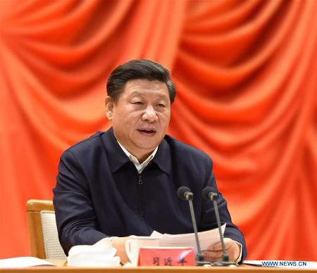 Chinese President Xi Jinping speaks at a symposium attended by ministers and provincial officials in Beijing, capital of China, Jan. 18, 2016. (Photo: Xinhua/Li Xueren)