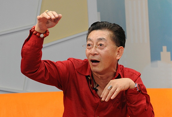 Actor Liu Xiao Ling Tong (stage name of artist Zhang Jinlai) during an interview. (File photo/Chinanews.com)