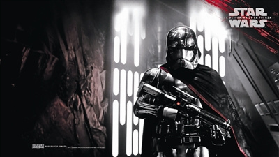 A screen capture of Star Wars: The Force Awakens. 