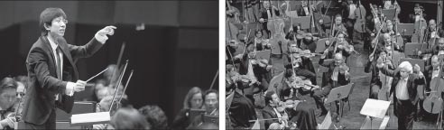 The China-Qatar Cultural Year 2016 is launched in Doha on Sunday. The yearlong event will feature artists and performing troupes from both countries, including Taiwan conductor Chuang Tung-chieh (left) and the Qatar Philharmonic Orchestra (right). (Photo provided to China Daily)