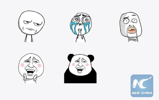 Samples of Baozou Comics stickers on WeChat app. (MOMO Ltd)