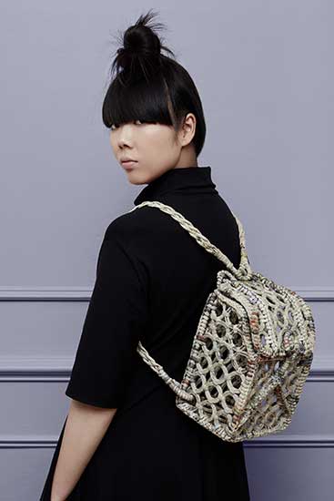 Fashion blogger Susie Bubble displays a creation by the YES award-winning designers. (Photo provided to China Daily)