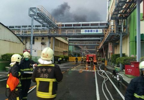 Fire and thick smoke are seen at the site. 