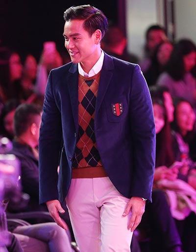 Eddie Peng at a press conference for Run for Love. (Photo by Jiang Dong/China Daily)