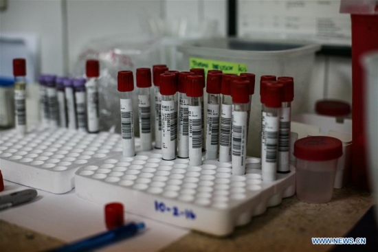 Test tubes are stored at the Salud Chacao Laboratory in Caracas, Venezuela, on Feb. 10, 2016. A total of 31 organizations announced Wednesday that they will share data and results relevant to the current Zika crisis and future public health emergencies as rapidly and openly as possible. (Photo: Xinhua/Boris Vergara)