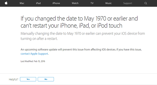 Snapshot from Apple website. 