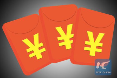 Cartoon shows digital "red envelopes" used in Chinese social media. (Web pic) Cartoon shows digital "red envelopes" used in Chinese social media. (Web pic)