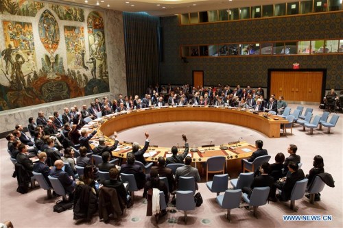 Photo taken on March 2, 2016 shows the United Nations Security Council approves new resolution on the Democratic People's Republic of Korea (DPRK), at the UN headquarters in New York, the United States. The UN Security Council adopted a resolution on Wednesday to impose sanctions on the Democratic People's Republic of Korea (DPRK) in order to curb the country's nuclear and missile programs. (Photo: Xinhua/Li Muzi)
