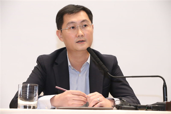 Founder, chairman and CEO of Tencent Holdings Ltd, Ma Huateng, speaks at a press conference in Beijing on March 3, 2016. (Photo provided to chinadaily.com.cn)