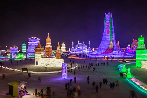 The Ice and Snow Amusement World is a highlight of Harbin in winter.(Photo provided to China Daily