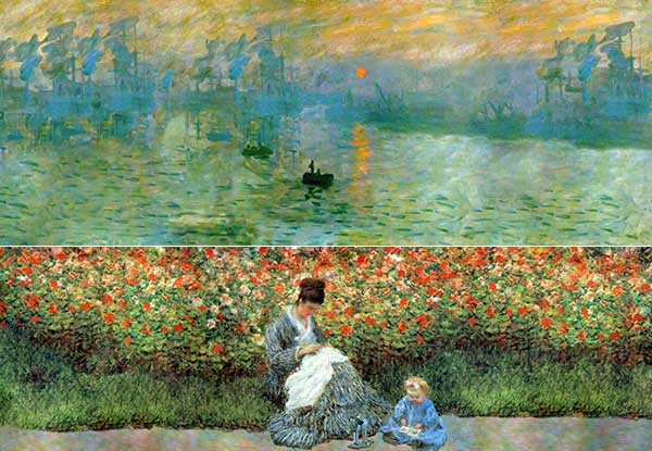 Impression, Sunrise and Camille Monet with a Child in the Artist's Garden in Argenteuil are among works by French impressionist artist Claude Monet for the upcoming Chengdu high-tech show.(Photo provided to China Daily)